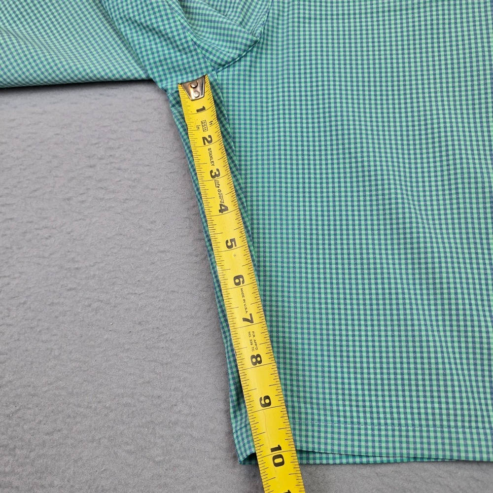 Gingham Plaid Stretch Performance Adidas Golf Shorts Mens 34 Green Blue - Picture 7 of 9